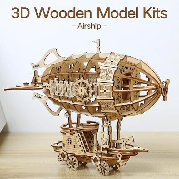 3D WOODEN MODEL KITS FOR ADULT,MECHANICAL MODEL ASSEMBLY PUZZLE,WOODEN PUZZLE，IDEAL CHRISTMAS AND NEW YEAR GIFTS - GORGEOUS HOME DECOR（AIRSHIP） - Image 2